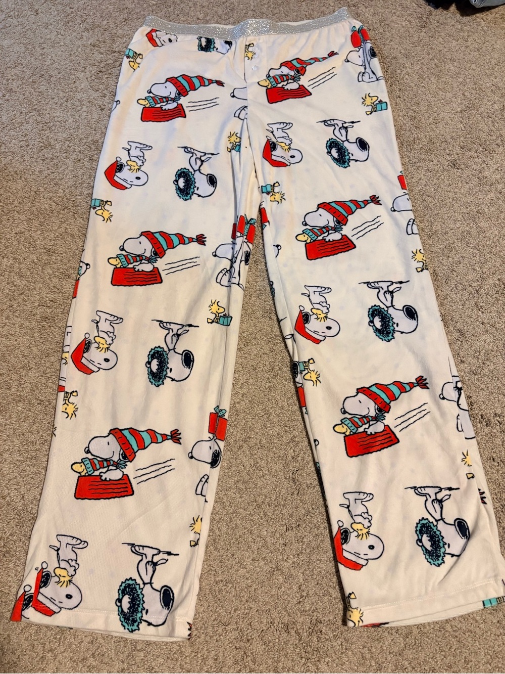 Holiday Snoopy pj pants - medium